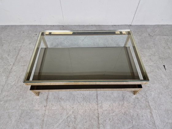 Image 1 of Vintage Belgochrom Couchtisch aus Blattgold