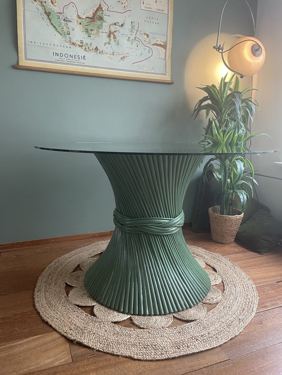 Image 1 of McGuire Esstisch aus Rattan