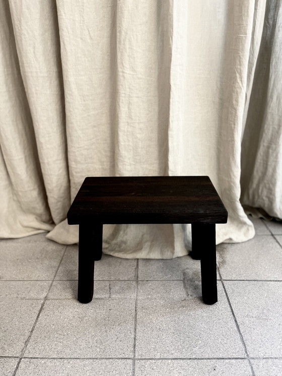 Image 1 of 3x Brutalist Beistelltische aus Schwarz Eiche