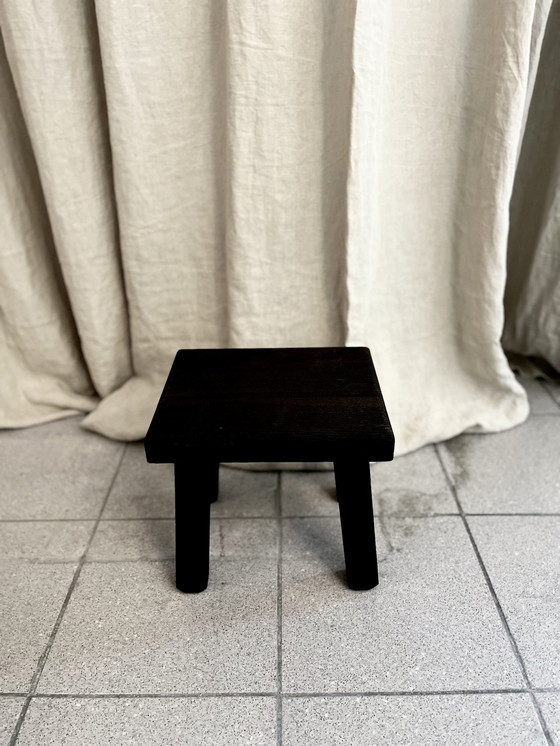 Image 1 of 3x Brutalist Beistelltische aus Schwarz Eiche