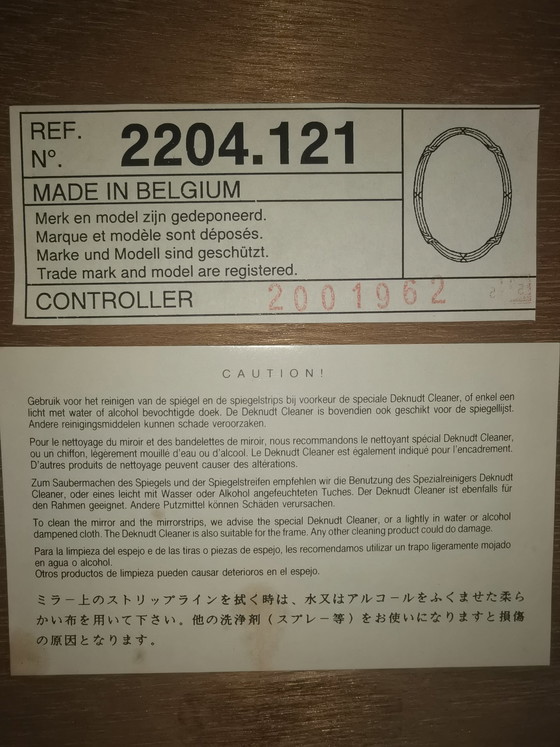 Image 1 of Großer ovaler Vintage Spiegel in Gold - DeKnudt, Belgien