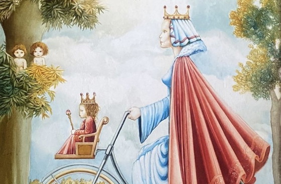 Image 1 of Mit Mama auf dem Fahrrad, Walter Boffé