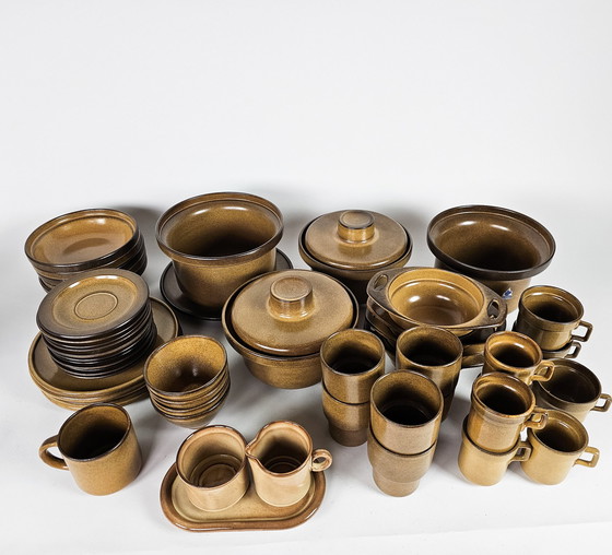 Image 1 of Potterie De Driehoek Huizen – Fokke Hamming – Modell Blaricum – 52-teiliges Geschirr – 1970er Jahre