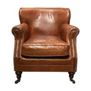 1x Chesterfield Sessel Cognac