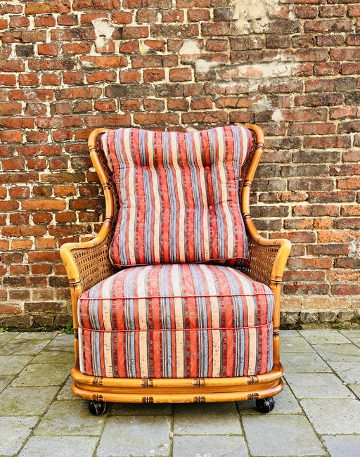 Giorgetti Ohrensessel aus Bambusimitat