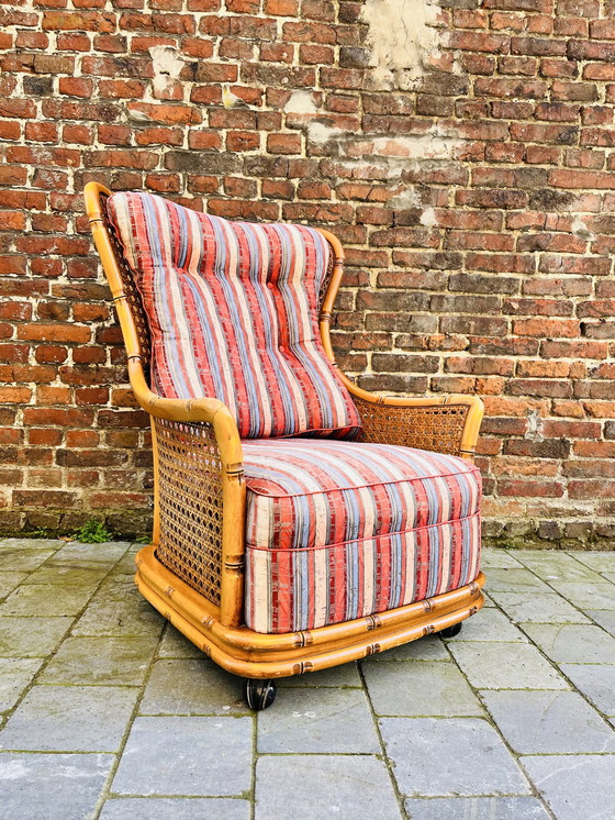 Image 1 of Giorgetti Ohrensessel aus Bambusimitat