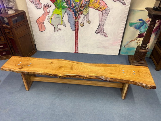 Image 1 of 2x Natur-Holz Sitzbank aus Eiche handgemacht.