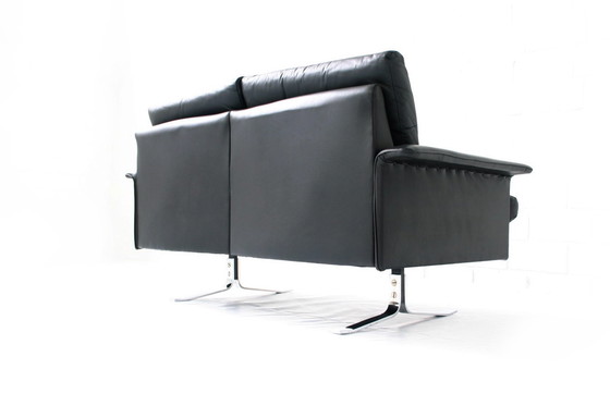 Image 1 of Rudolf Horn for Röhl Potsdam, Executive Leather Lounge Sofa, chrome Base, 1960s