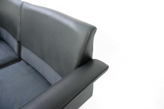 Image 1 of Rudolf Horn for Röhl Potsdam, Executive Leather Lounge Sofa, chrome Base, 1960s