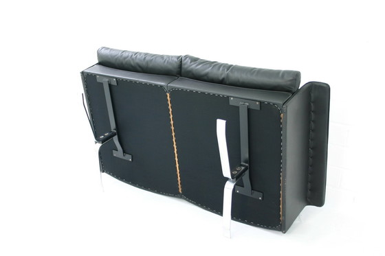 Image 1 of Rudolf Horn for Röhl Potsdam, Executive Leather Lounge Sofa, chrome Base, 1960s
