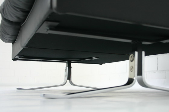 Image 1 of Rudolf Horn for Röhl Potsdam, Executive Leather Lounge Sofa, chrome Base, 1960s