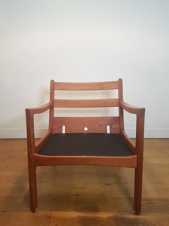 Image 1 of 2 x Ole Wanscher Senator Chairs aus Teak und Bouclé