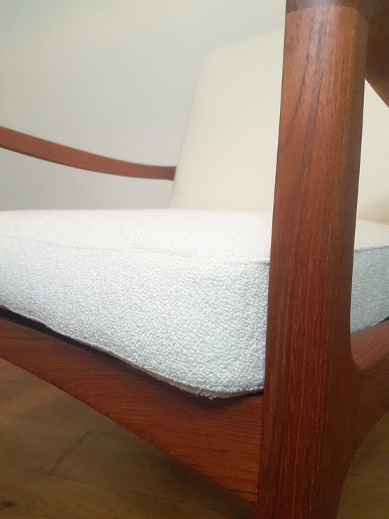 Image 1 of 2 x Ole Wanscher Senator Chairs aus Teak und Bouclé