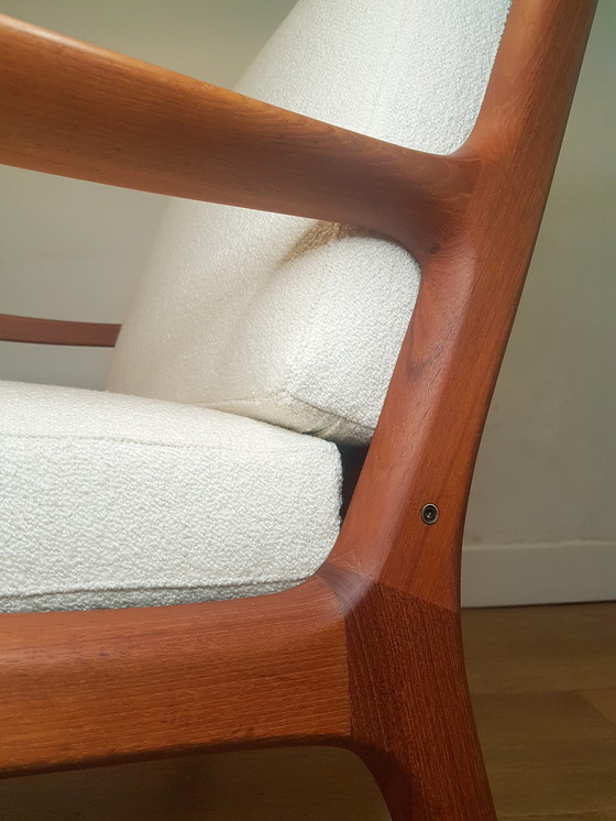 Image 1 of 2 x Ole Wanscher Senator Chairs aus Teak und Bouclé