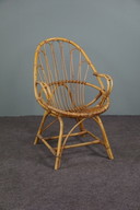 Rattan mit Armlehnen, Dutch Design, 1950