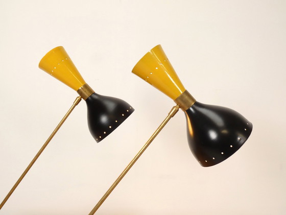 Image 1 of 2x italienische konische Tischlampen im mid century Stil