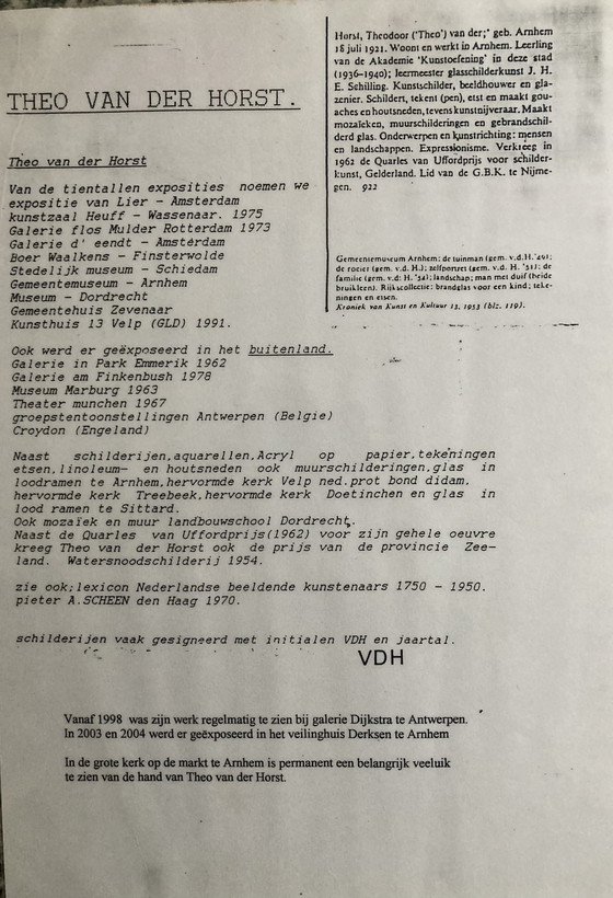 Image 1 of Theo van der Horst Aquarell - Matelda