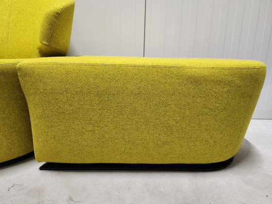 Image 1 of Werther Trick Divina Designer Drehsessel Chair mit Ottomane Gelb