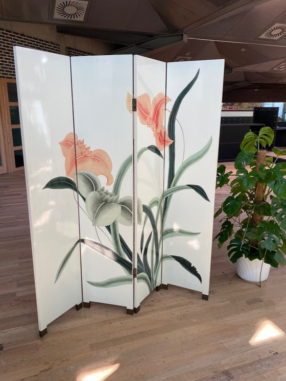 Image 1 of Vintage Faltwand Blumen