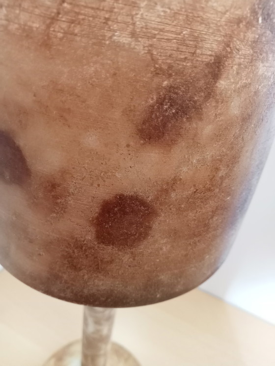 Image 1 of Verkauf: 2 x Französische Pilzpilzlampen aus Marmor, Terrakotta-Atmosphäre.