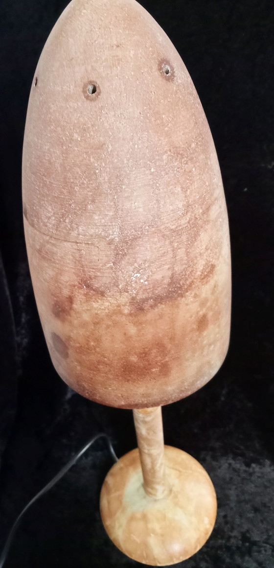 Image 1 of Verkauf: 2 x Französische Pilzpilzlampen aus Marmor, Terrakotta-Atmosphäre.