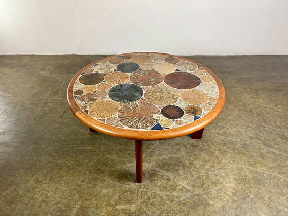Image 1 of Couchtisch Tue Poulsen Haslev Teak Keramik Fliesen Mid Century