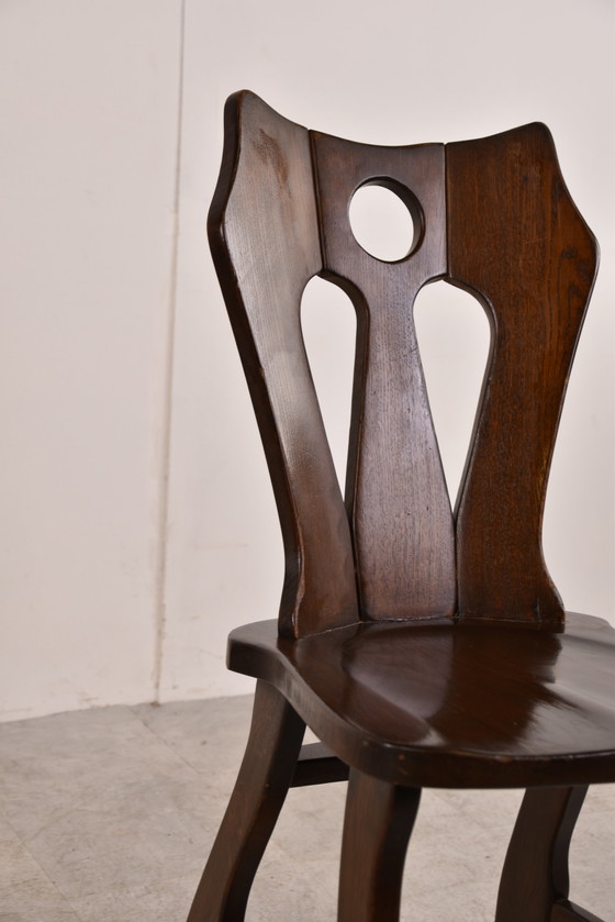 Image 1 of 4x brutalistische Esszimmerstühle