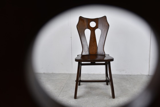 Image 1 of 4x brutalistische Esszimmerstühle