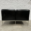 Lübke Zweisitzer-Sofa aus schwarzem Leder