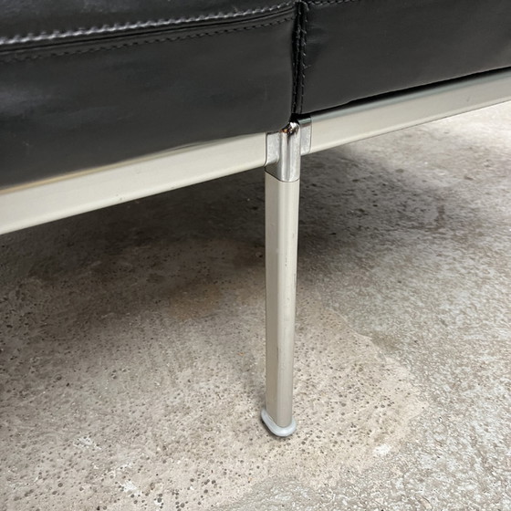 Image 1 of Lübke Zweisitzer-Sofa aus schwarzem Leder