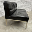 Lübke Zweisitzer-Sofa aus schwarzem Leder
