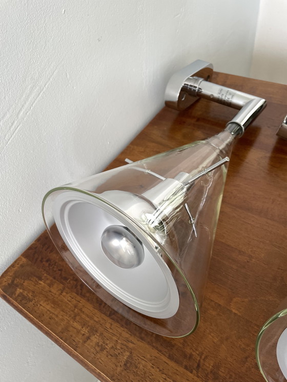 Image 1 of 2x Fontana Arte Flute Wandleuchten