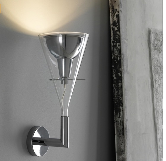 Image 1 of 2x Fontana Arte Flute Wandleuchten