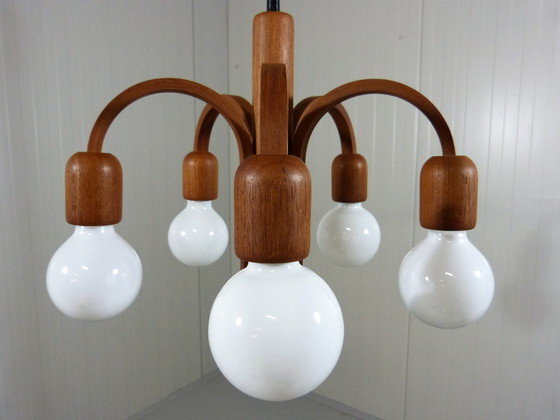 Image 1 of Domus Teak Kronleuchter, Dänemark 1970er Jahre