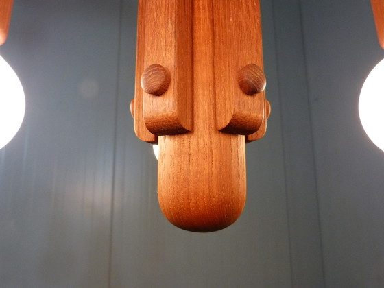 Image 1 of Domus Teak Kronleuchter, Dänemark 1970er Jahre