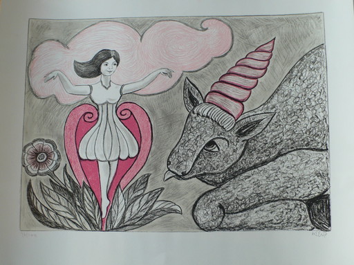 Henry Heerup Lithographie Signiert - Auflage 100