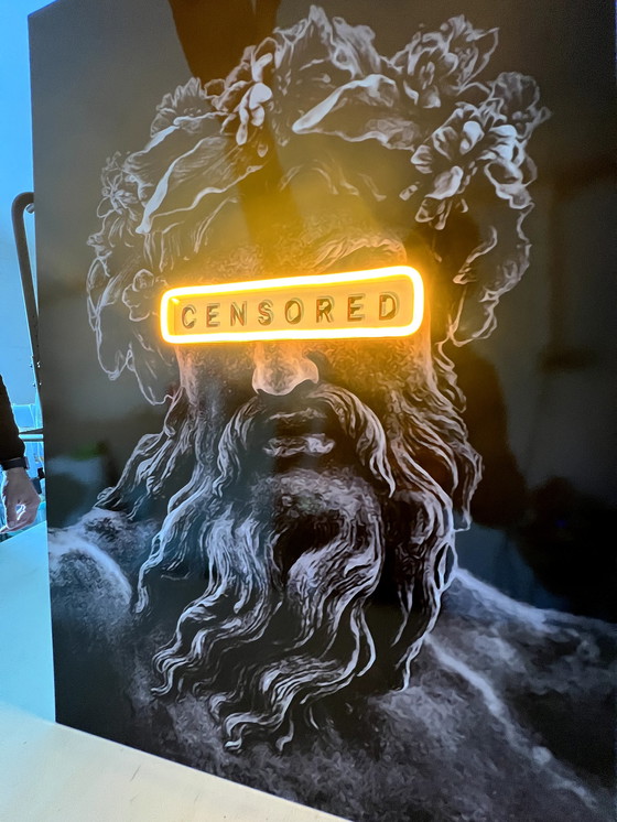 Image 1 of LedMansion Zeus Censored PopArt Wall Kunst LED-Lampe