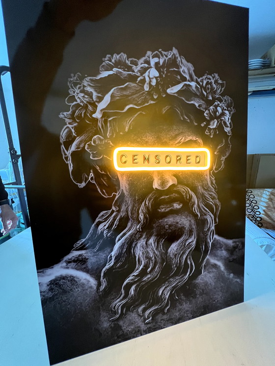 Image 1 of LedMansion Zeus Censored PopArt Wall Kunst LED-Lampe
