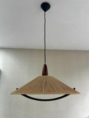 Hängelampe im skandinavischen Design von Temde Leuchten aus Teak und Seil