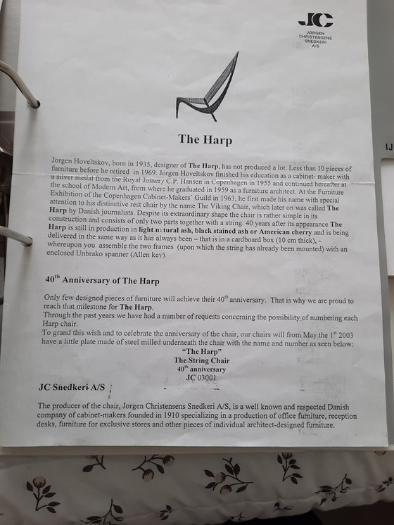 Image 1 of Jorgen Hoveltskov Stuhl „Die Harfe“