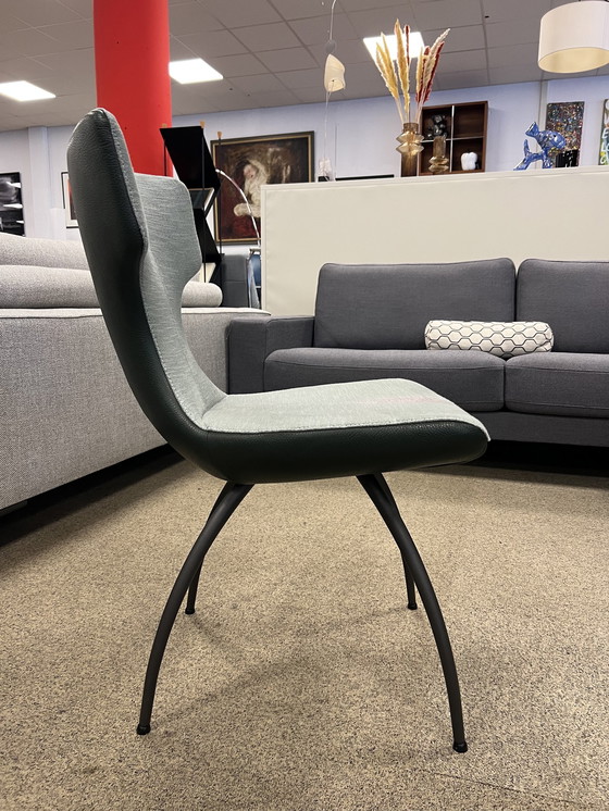 Image 1 of Leolux Callas Stuhl Fay Stoff grünes Leder