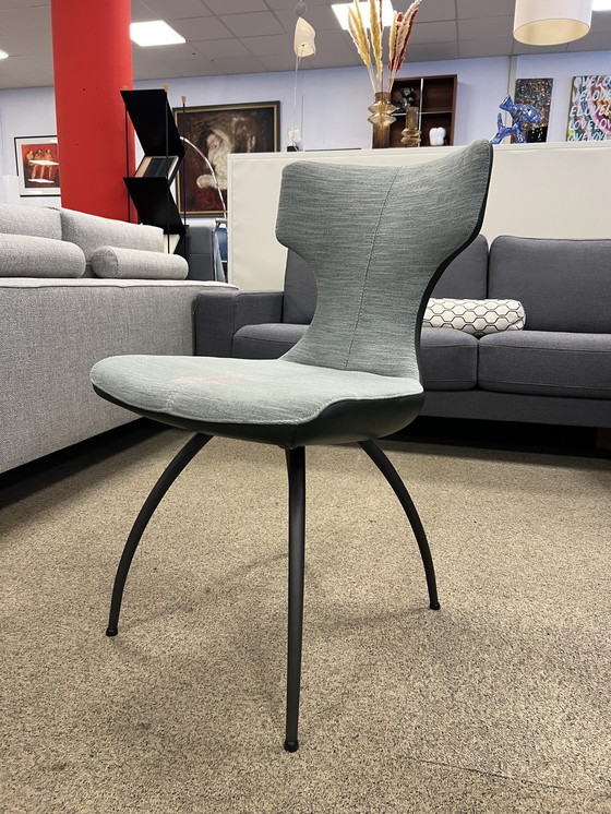 Image 1 of Leolux Callas Stuhl Fay Stoff grünes Leder