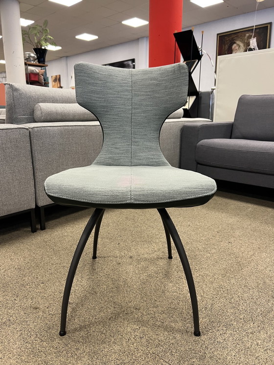 Image 1 of Leolux Callas Stuhl Fay Stoff grünes Leder