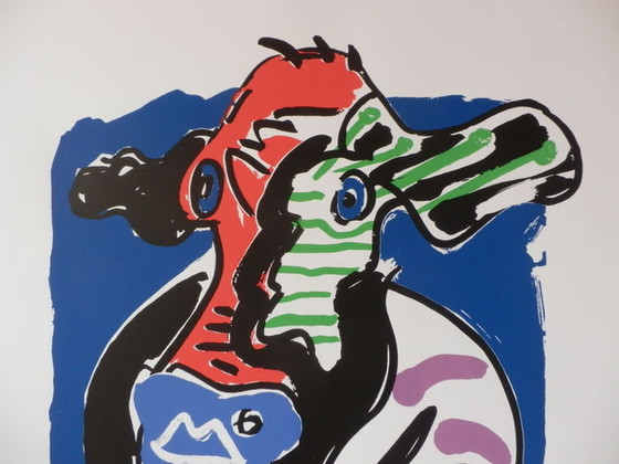 Image 1 of Peter Diem Gr Farbsiebdruck Riesenkuh Handsigniert