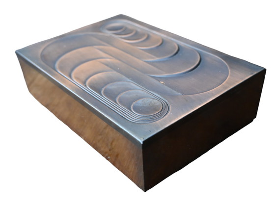 Image 1 of Dekorative Box aus geprägtem Eisen Dinanderie, Frankreich, 1970er Jahre