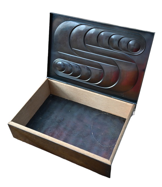 Image 1 of Dekorative Box aus geprägtem Eisen Dinanderie, Frankreich, 1970er Jahre