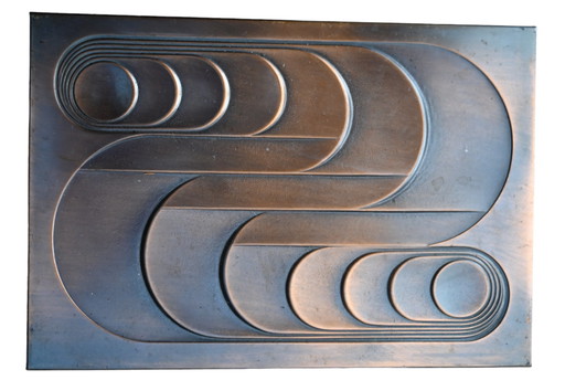 Dekorative Box aus geprägtem Eisen Dinanderie, Frankreich, 1970er Jahre