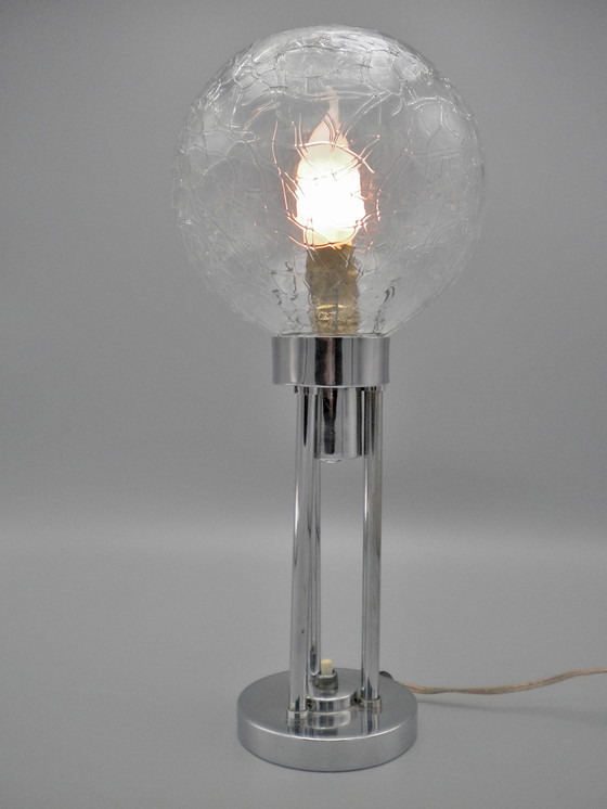 Image 1 of Claude-Paz et Silva – Seltene modernistische Art-Deco-Lampe aus Chrom aus den 1930er Jahren