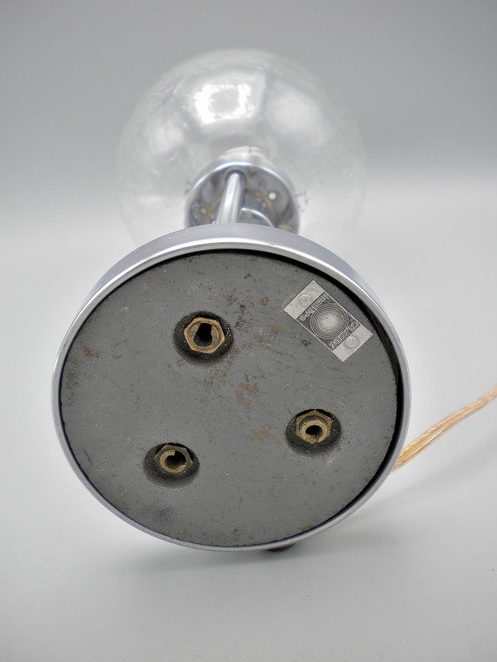 Image 1 of Claude-Paz et Silva – Seltene modernistische Art-Deco-Lampe aus Chrom aus den 1930er Jahren