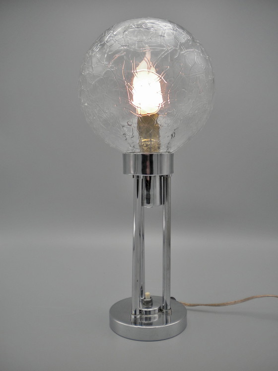 Image 1 of Claude-Paz et Silva – Seltene modernistische Art-Deco-Lampe aus Chrom aus den 1930er Jahren